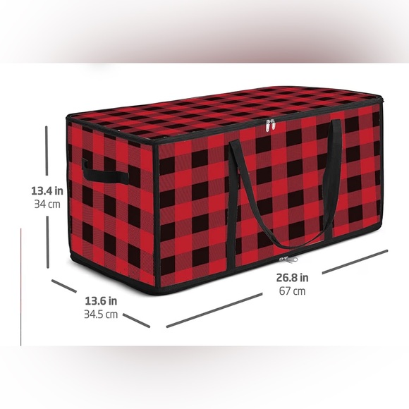 Red and Black Plaid Ornament Storage Box - Picture 5 of 5